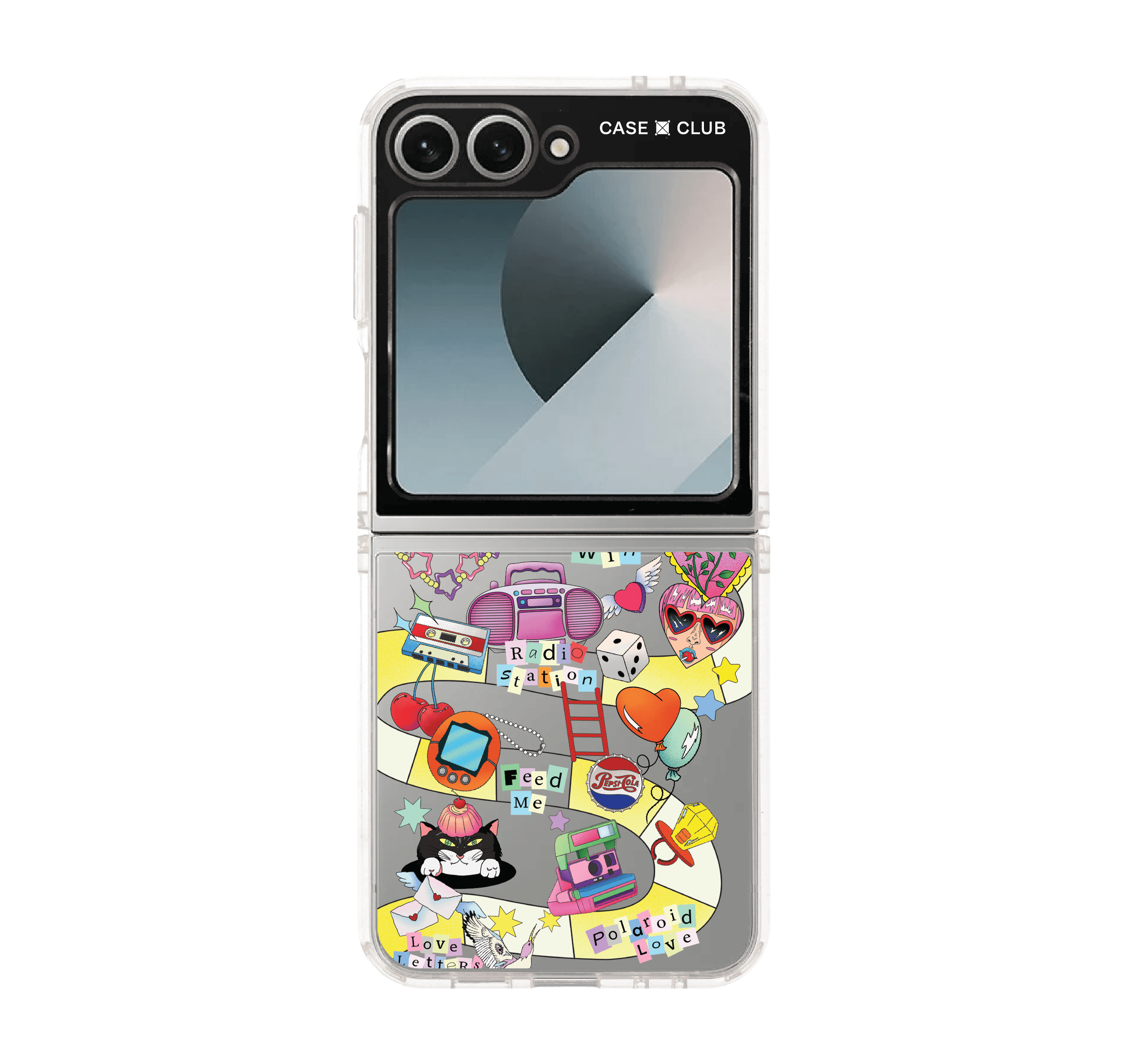 samsung galaxy z flip 6 clear case snake & ladder by bomfha