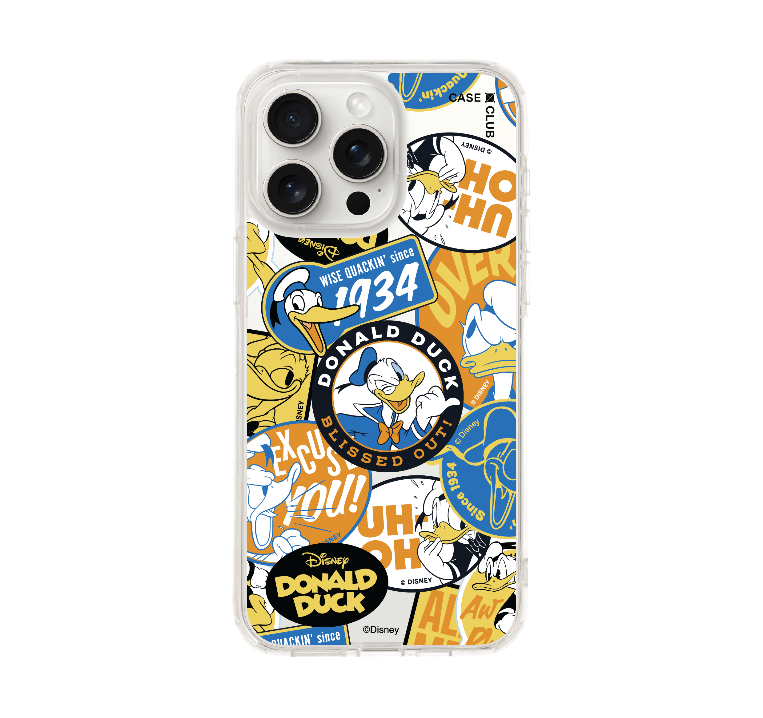 iPhone 15 Pro Max Clear Case Donald Duck Badge