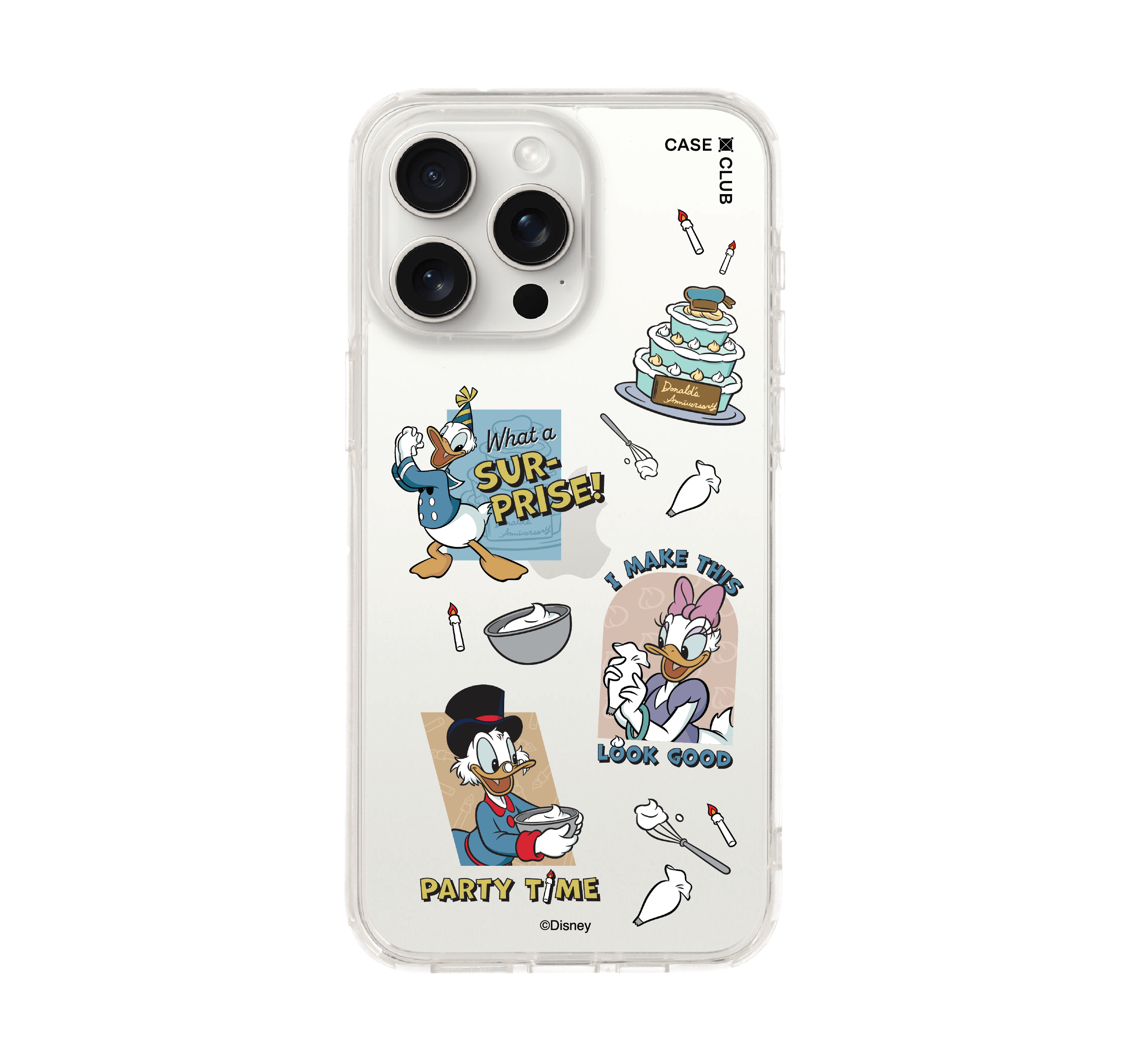 iPhone 15 Pro Max Clear Case Donald Duck Cake