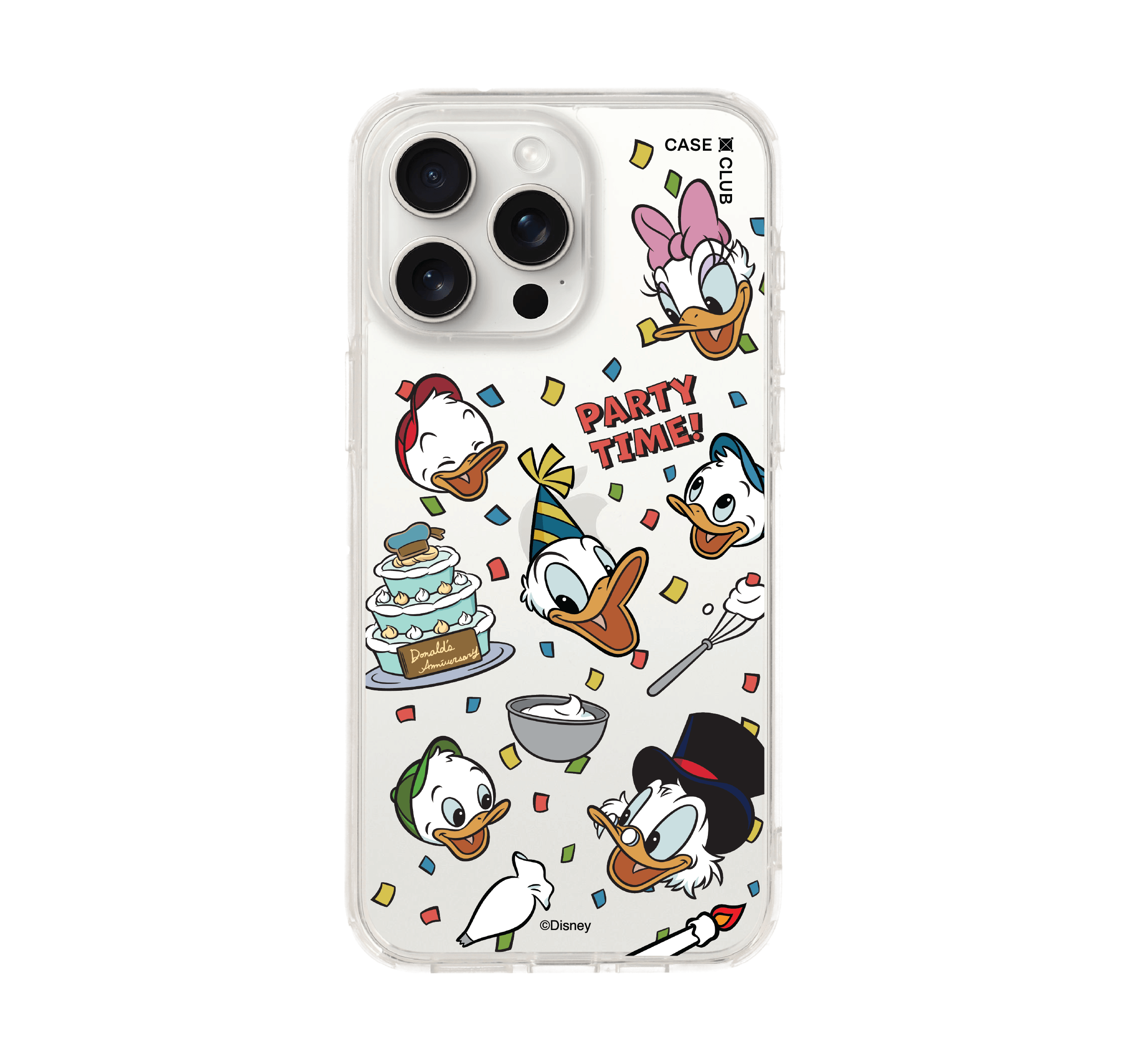 iPhone 15 Pro Max Clear Case Donald Duck Party