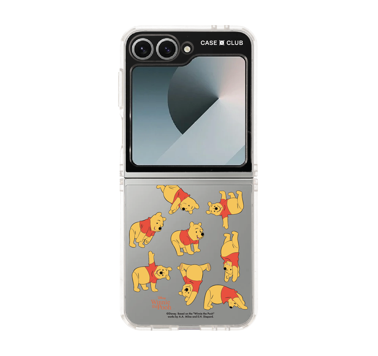 Samsung Galaxy Z Flip 6 Clear Case Winnie the Pooh Pattern
