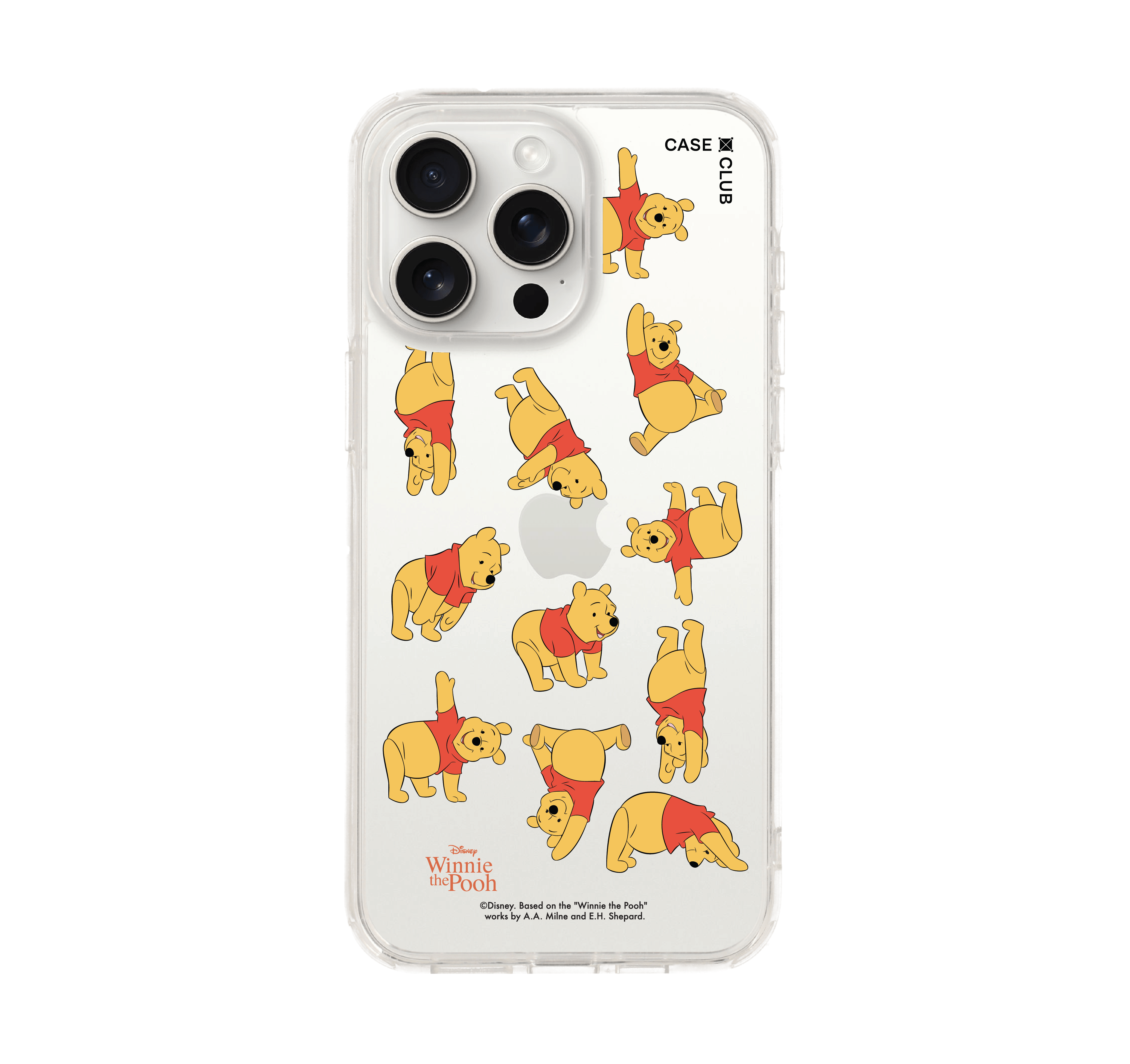 iPhone 15 Pro Max Clear Case Winnie the Pooh Pattern