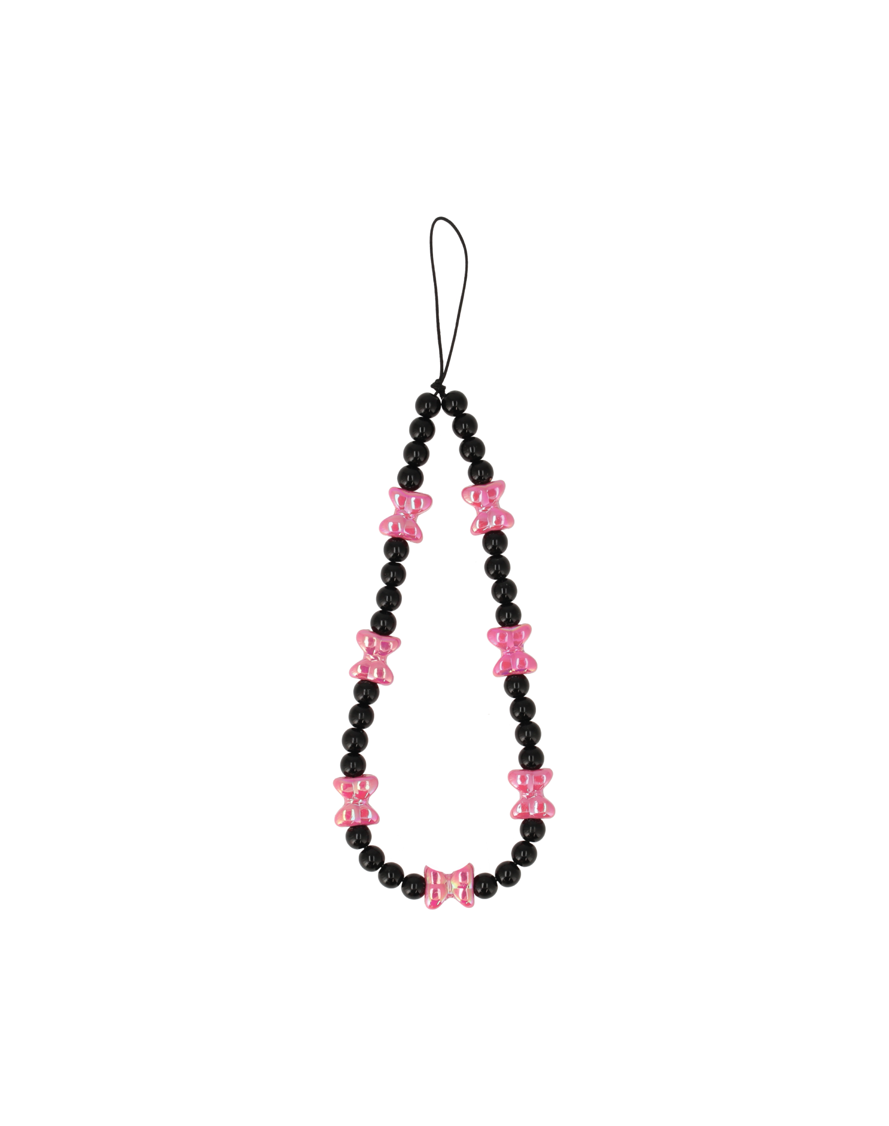 charm pink-black bow