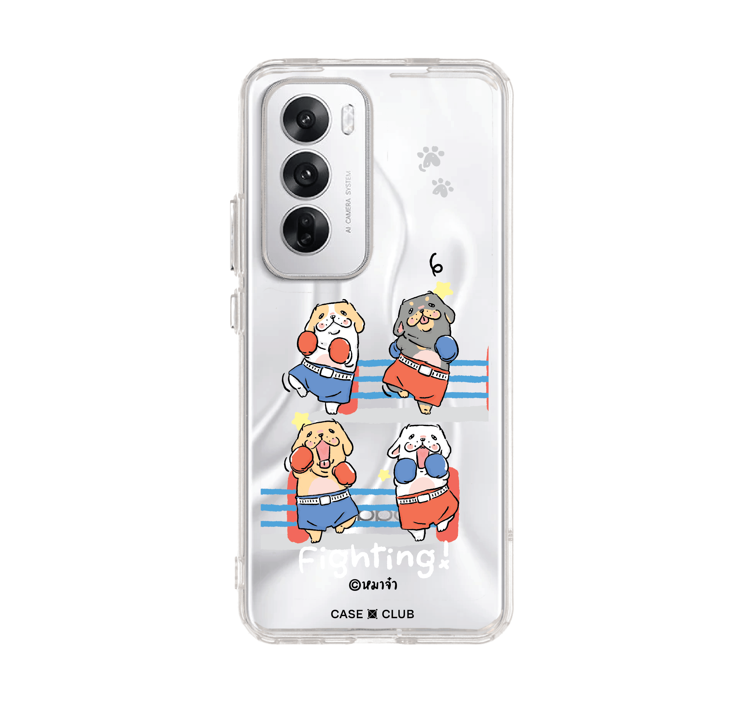 Oppo Reno 12 Clear Case Dogplease Muay Thai