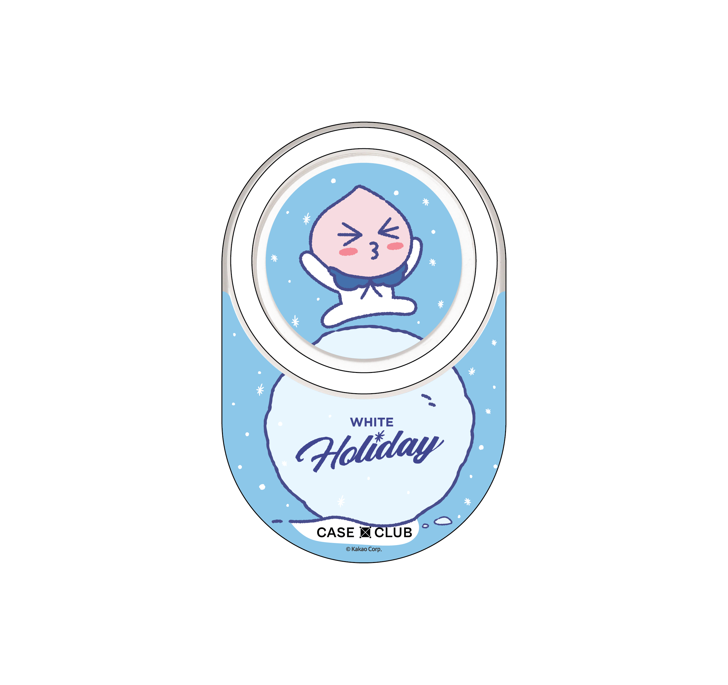Clear PopGrip Kakao Apeach White Holiday
