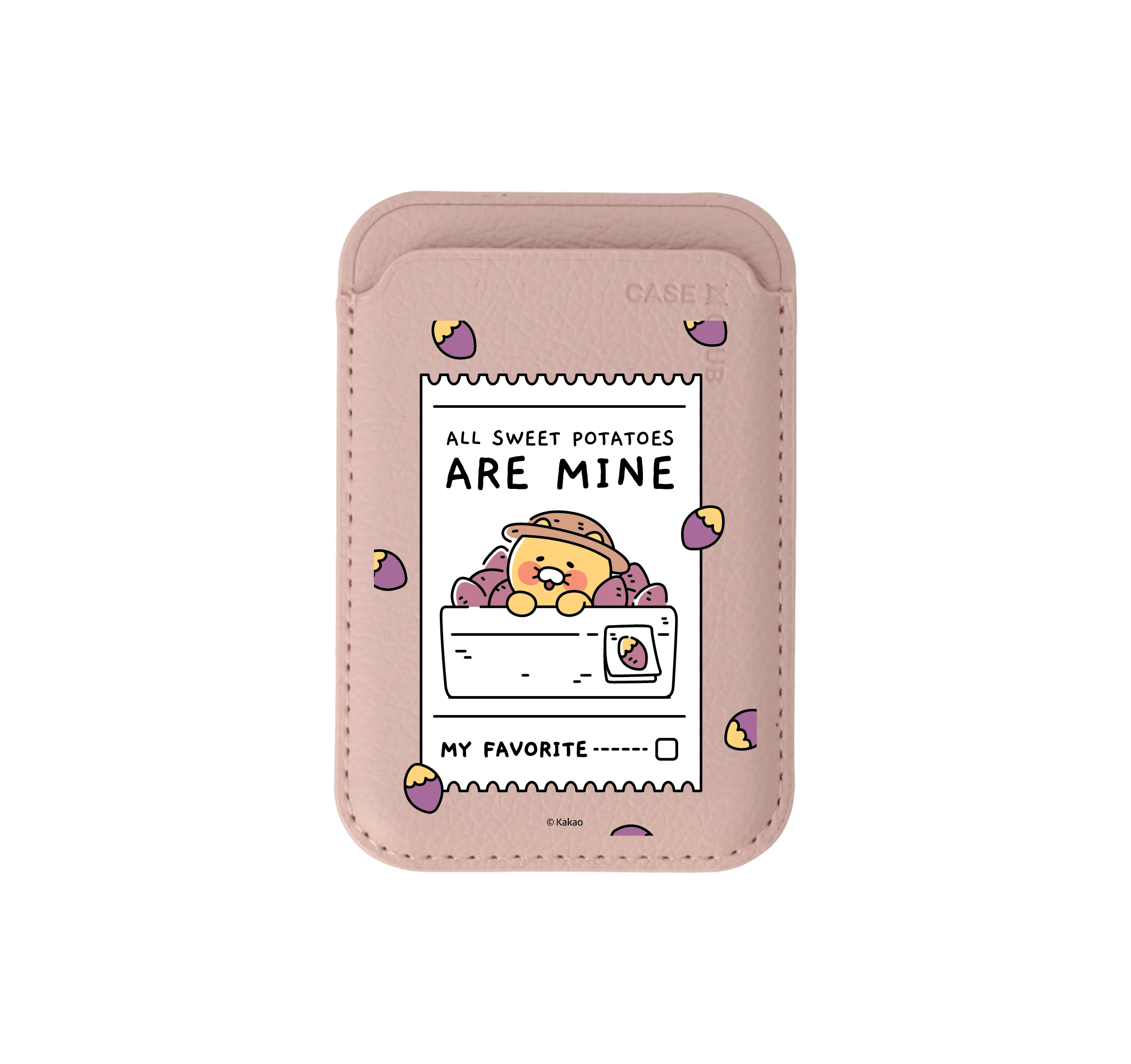 กระเป๋าใส่บัตร magsafe ชมพูอ่อน kakao diary ชุนซิกมันฝรั่ง