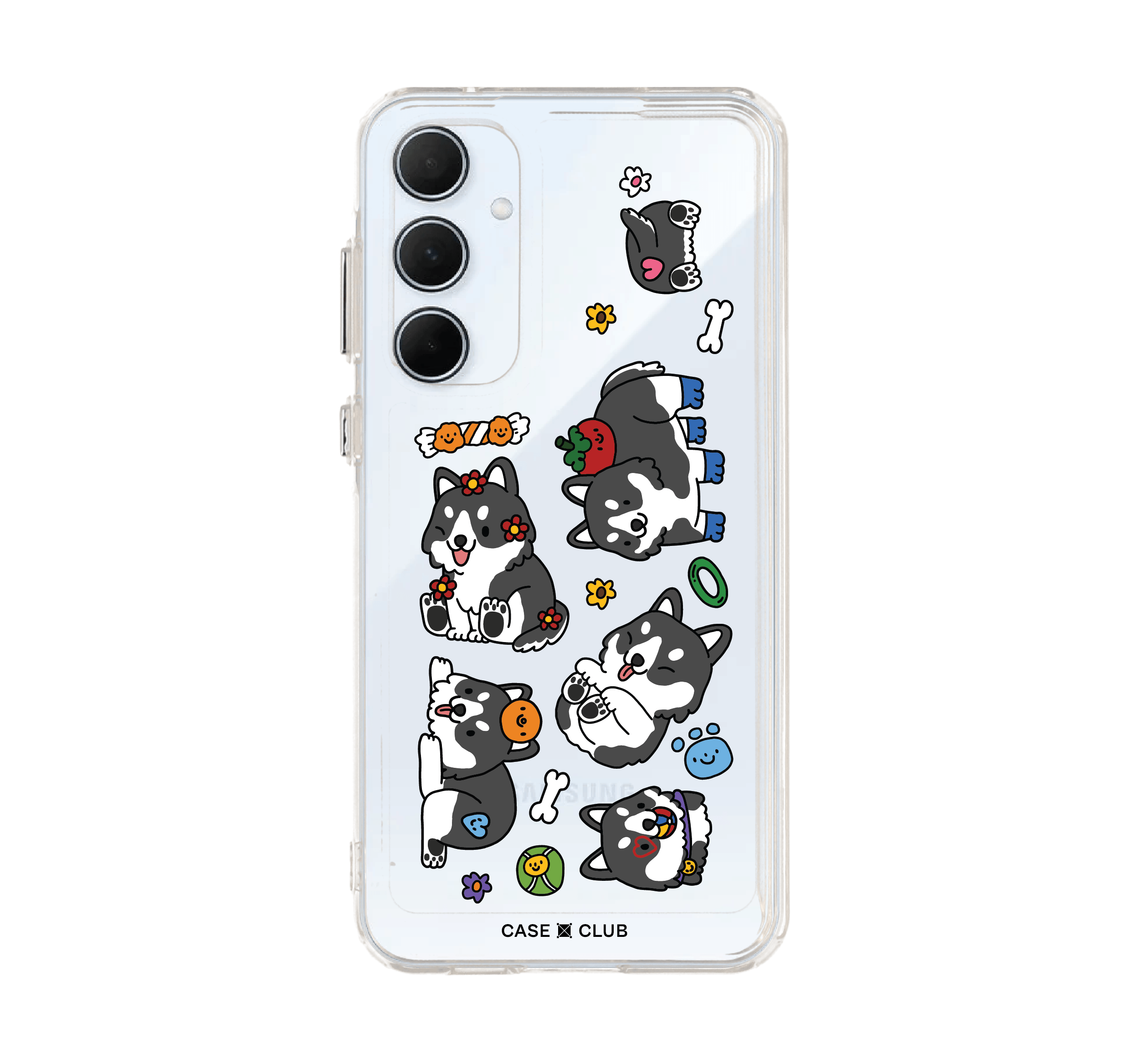 samsung galaxy a55 clear case baby husky