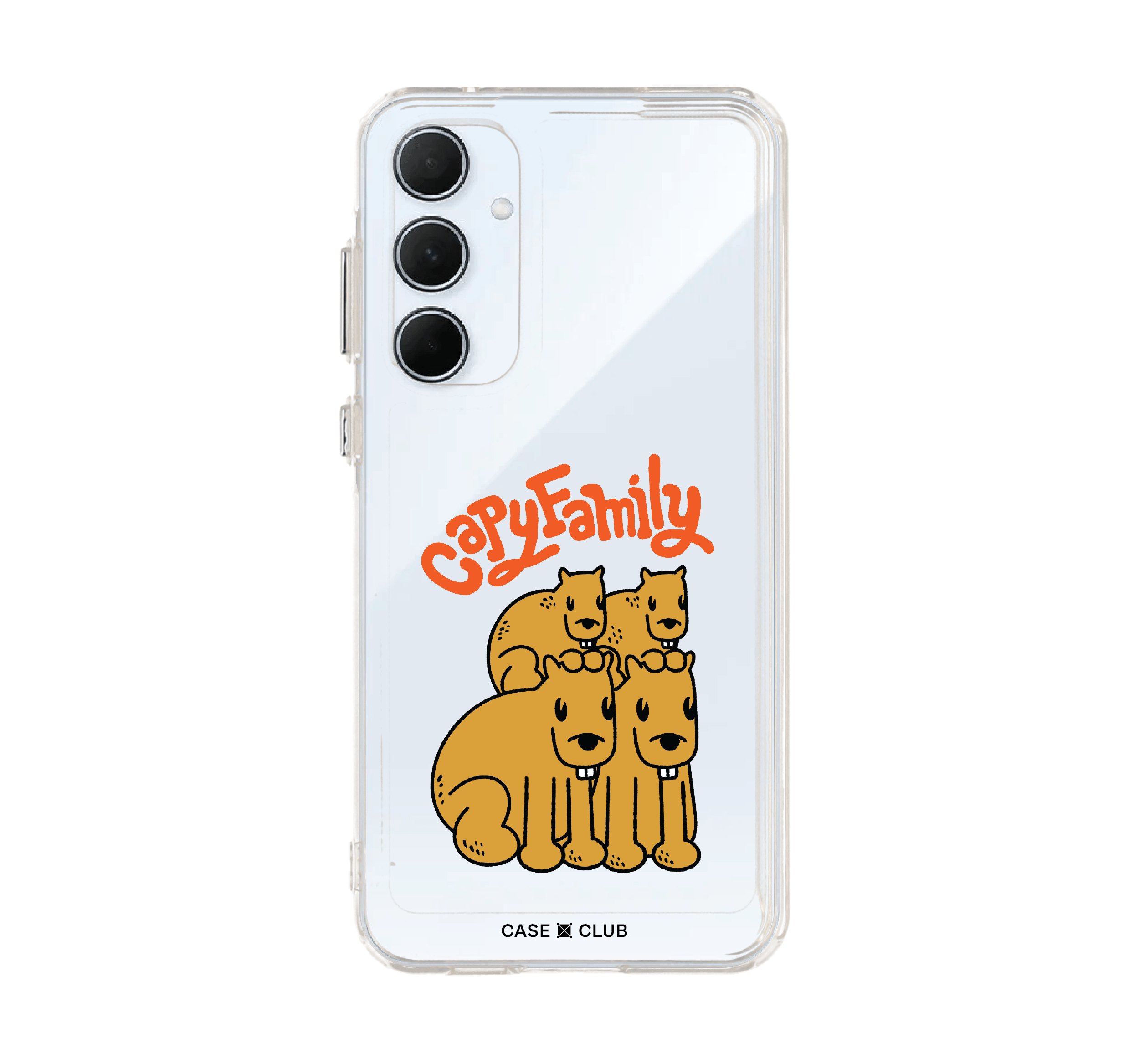 samsung galaxy a55 clear case capybara family