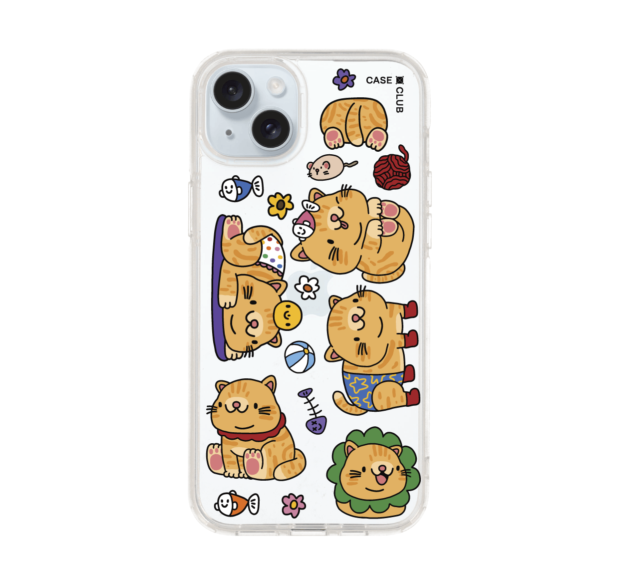 เคสใส iPhone 15 Plus สติ๊กเกอร์แมวเหมียว