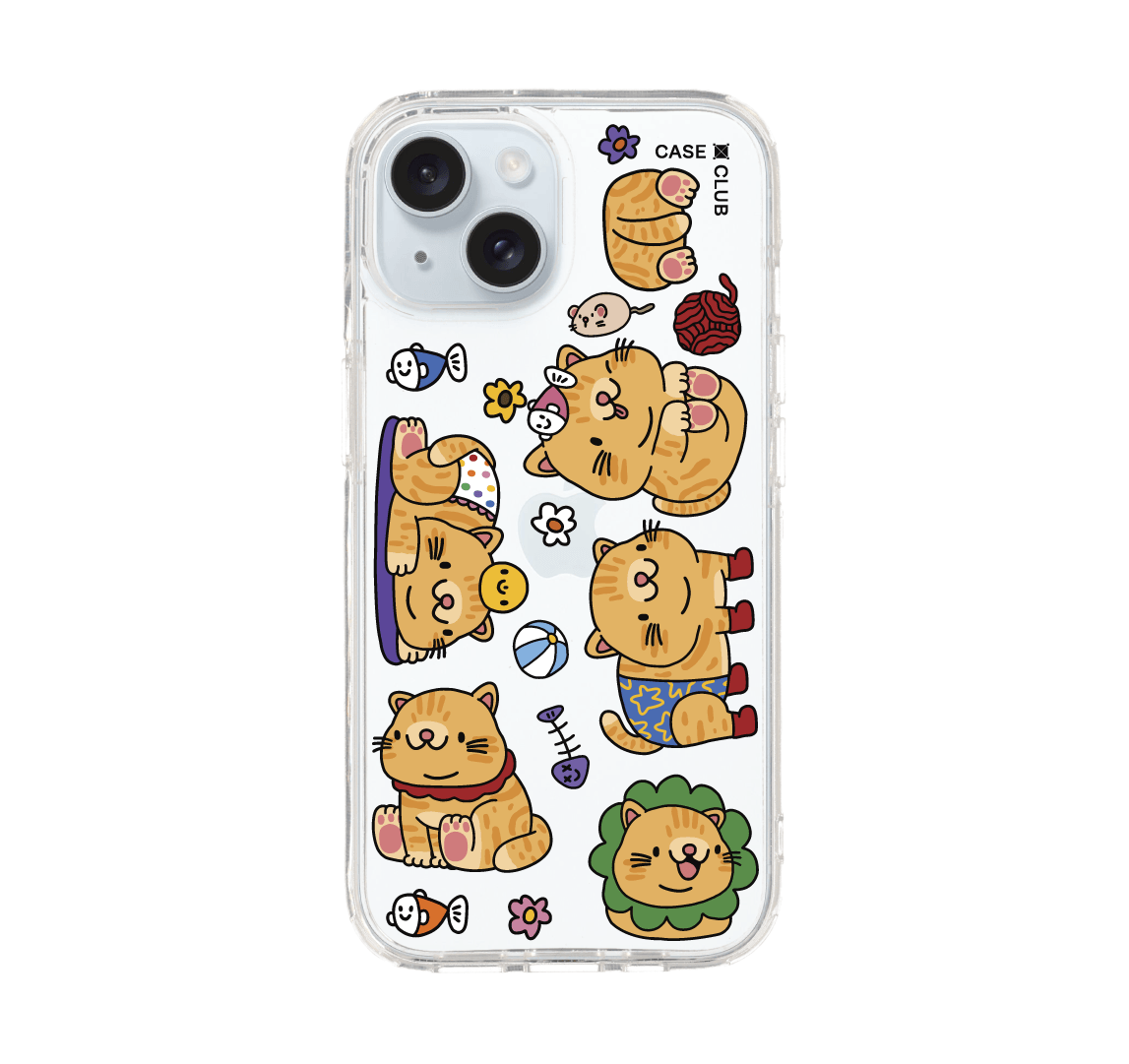 เคสใส iPhone 15 สติ๊กเกอร์แมวเหมียว