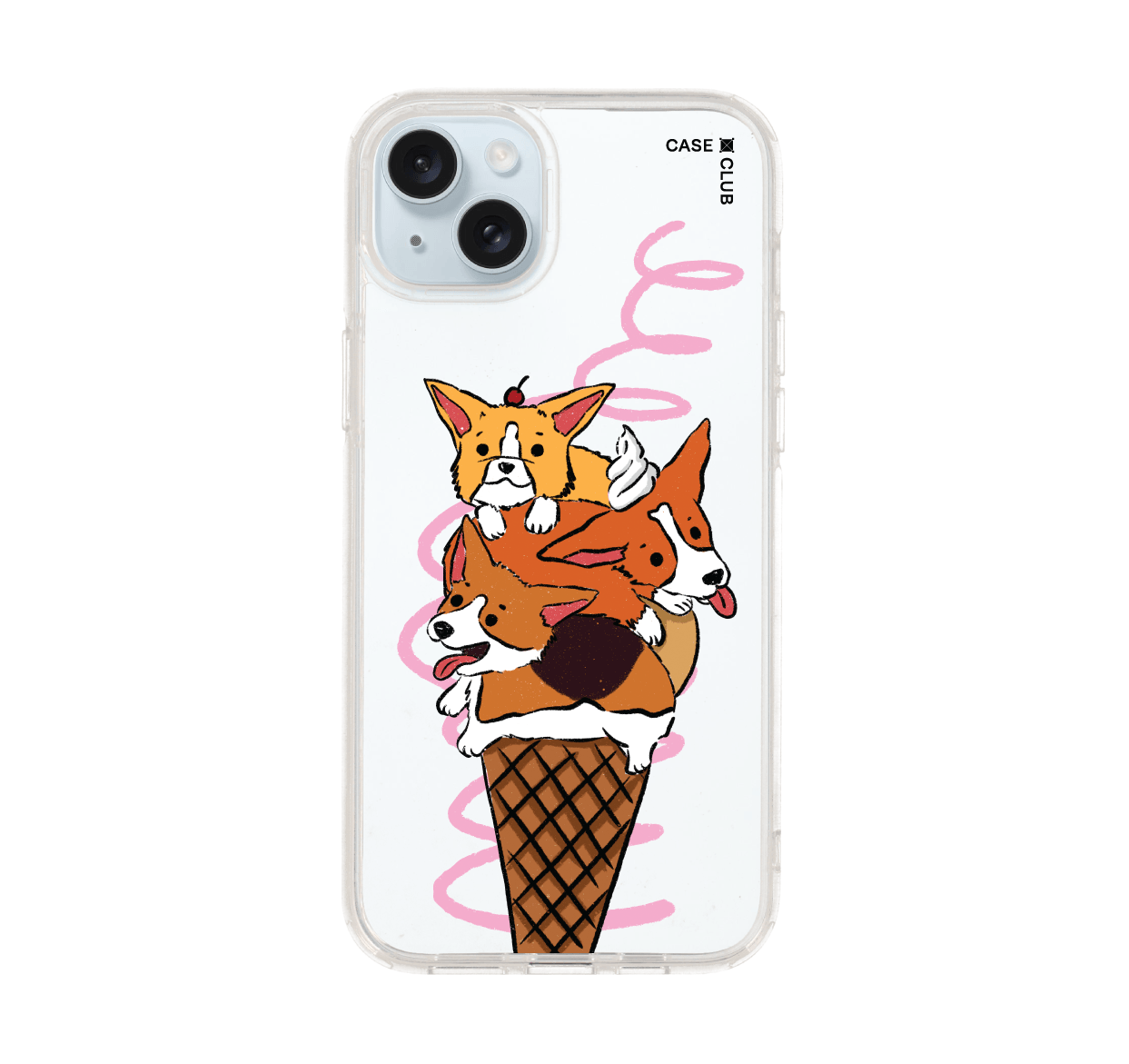 เคสใส iphone 15 plus ไอศกรีมคอร์กี้ซันเดย์