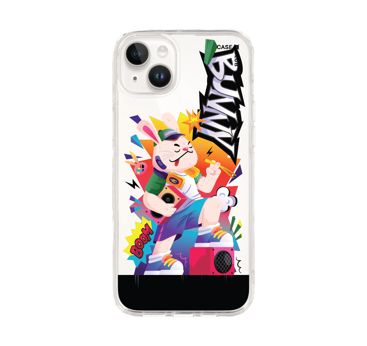 iphone 14 plus clear case dj bunny