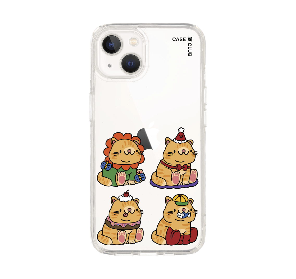 เคสใส iPhone 13 แมวแต่งตัวเชิด