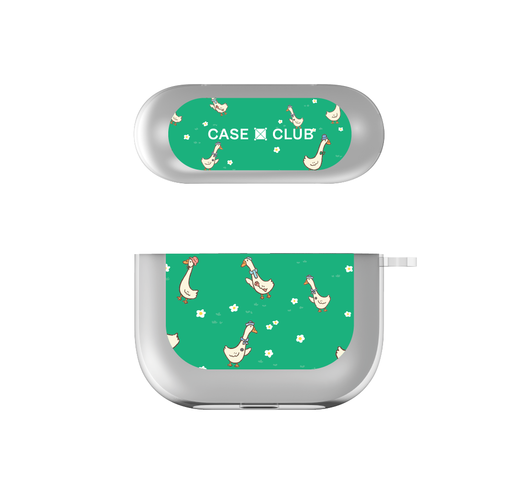 airpods 4 clear case flower duck pattern