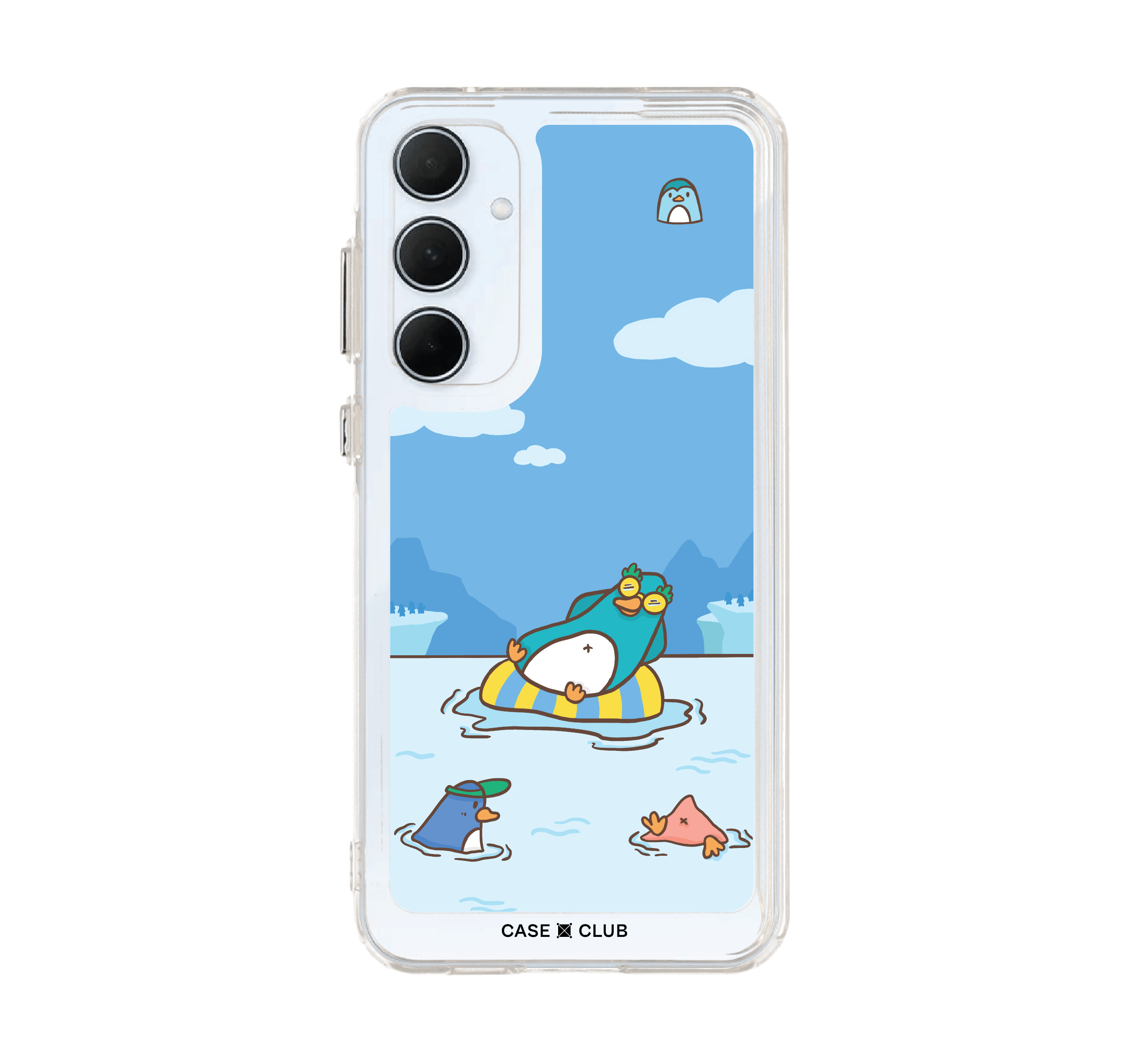 samsung galaxy a55 clear case global warming penguin