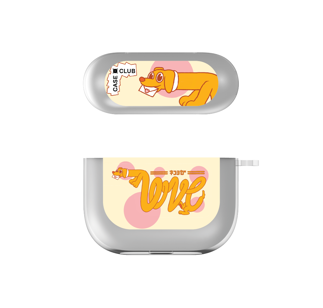 airpods 4 clear case happy hotdoggo