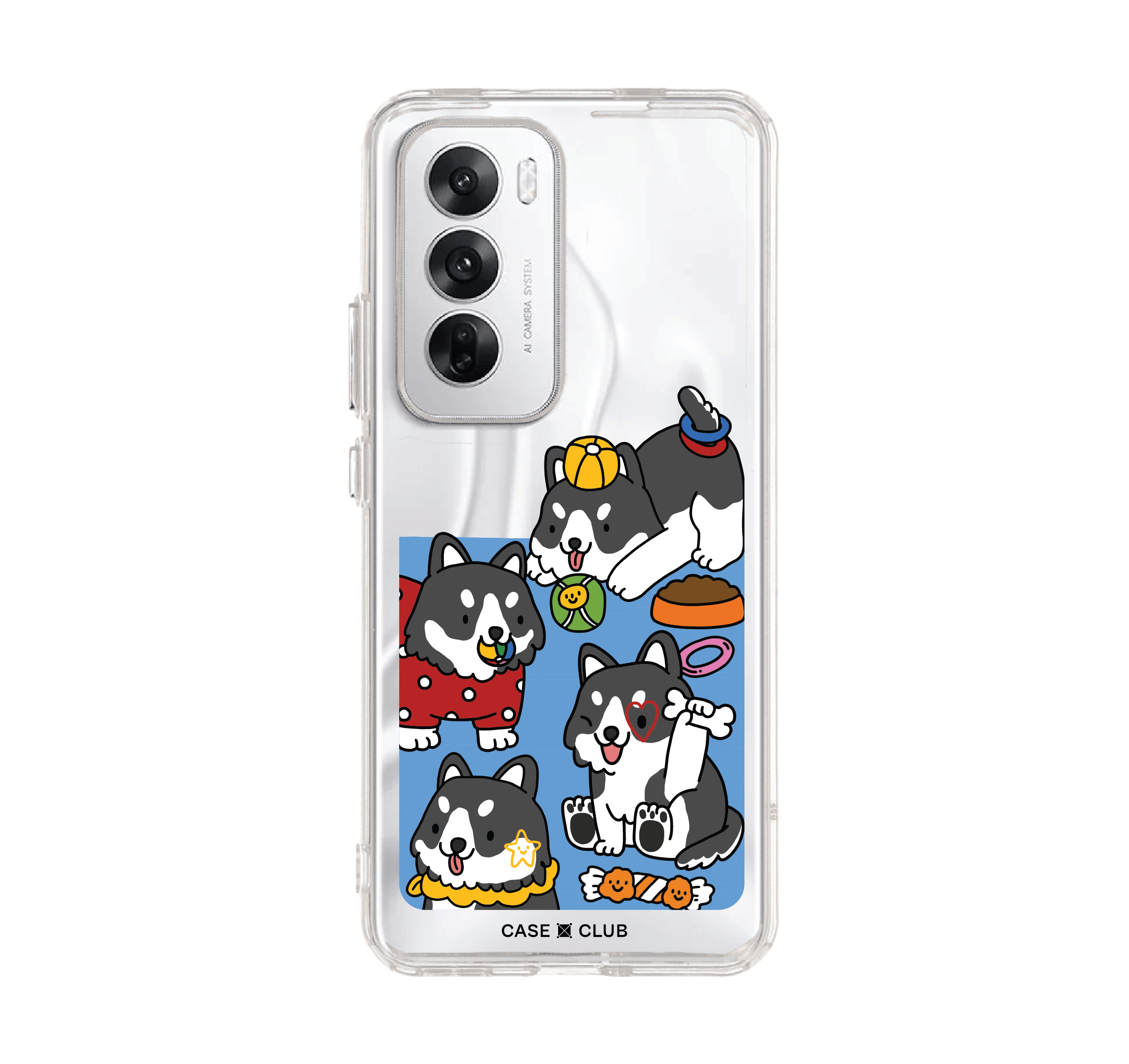 Oppo Reno 12 Clear Case Husky Play Time