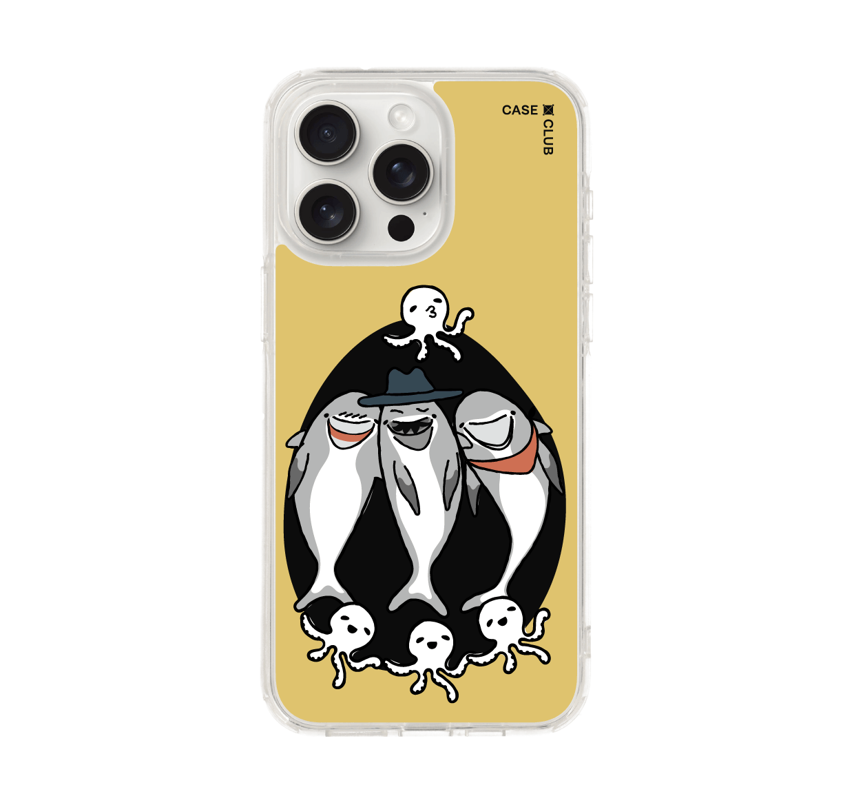 เคสใส iphone 15 pro max ปลาหมึกและโลมา