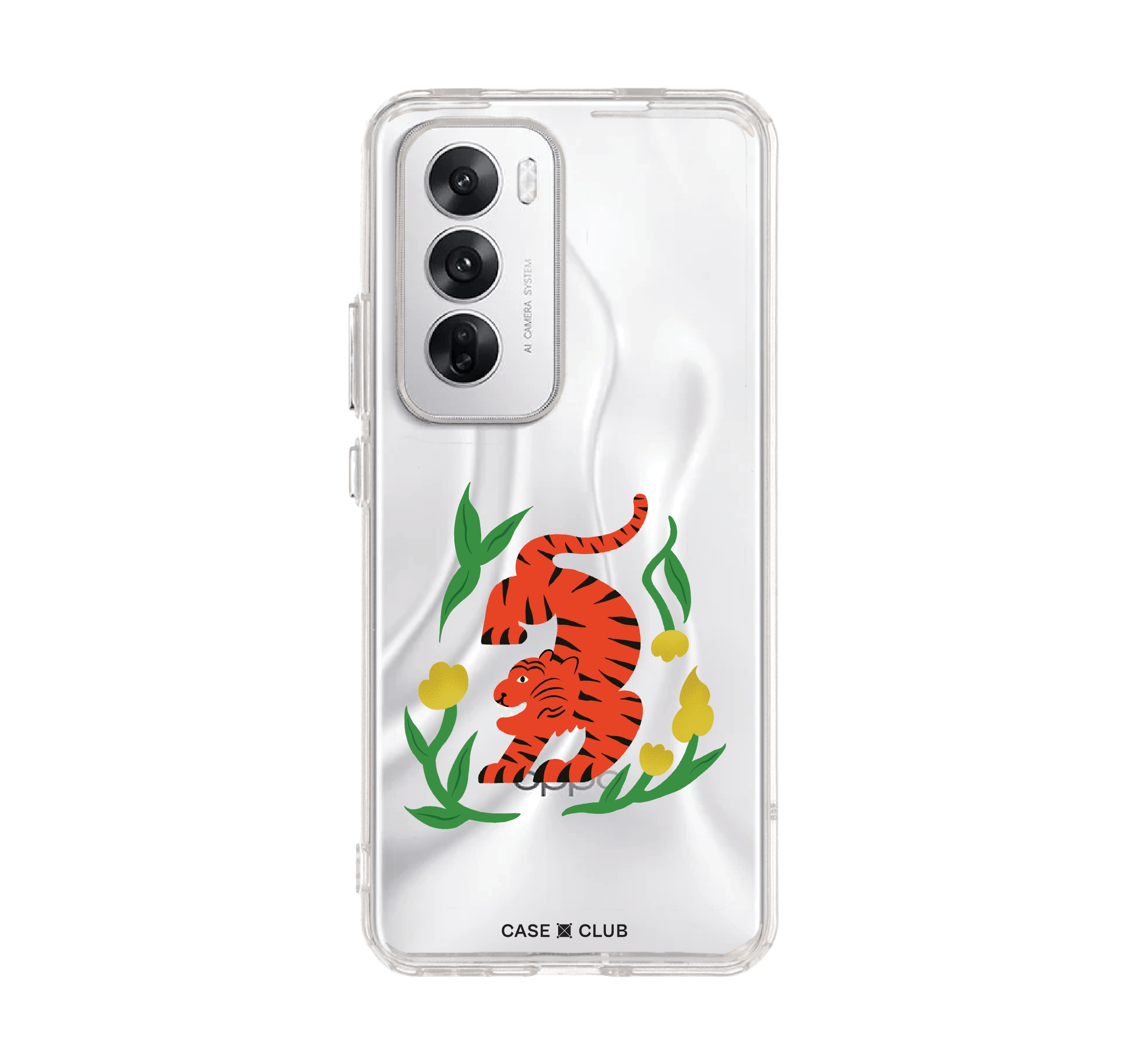 Oppo Reno 12 Clear Case Orange Tiger