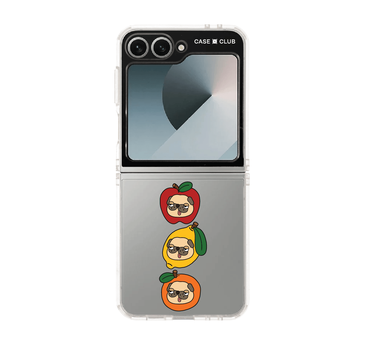 samsung galaxy z flip 6 clear case organic pug