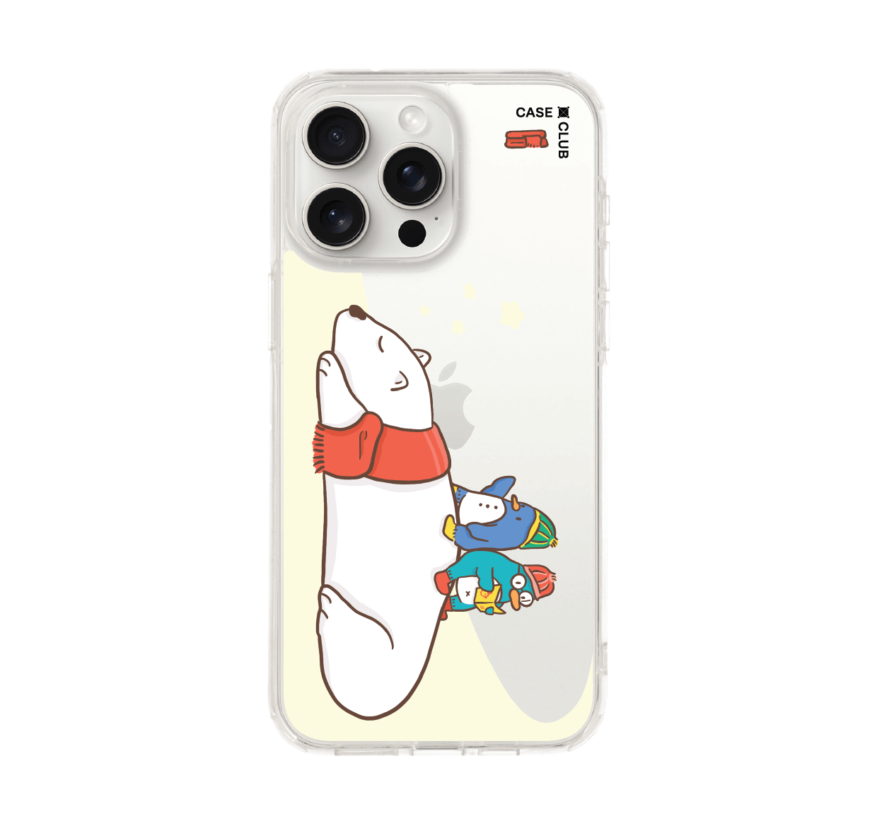 เคสใส iPhone 15 Pro Max หมีขั้วโลกคู่เพนกวิน