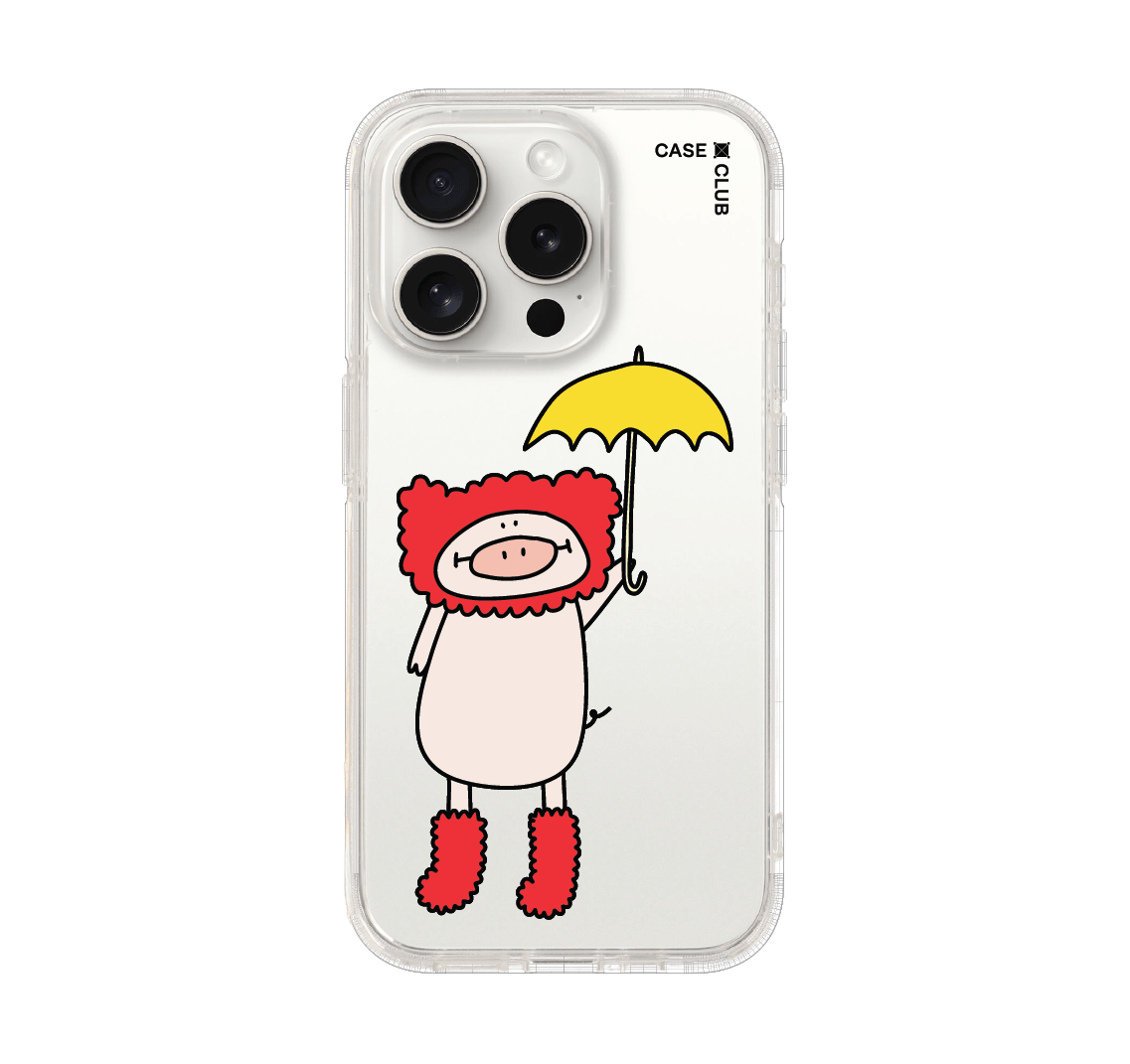 เคสใส iPhone 15 Pro หมูในฝน