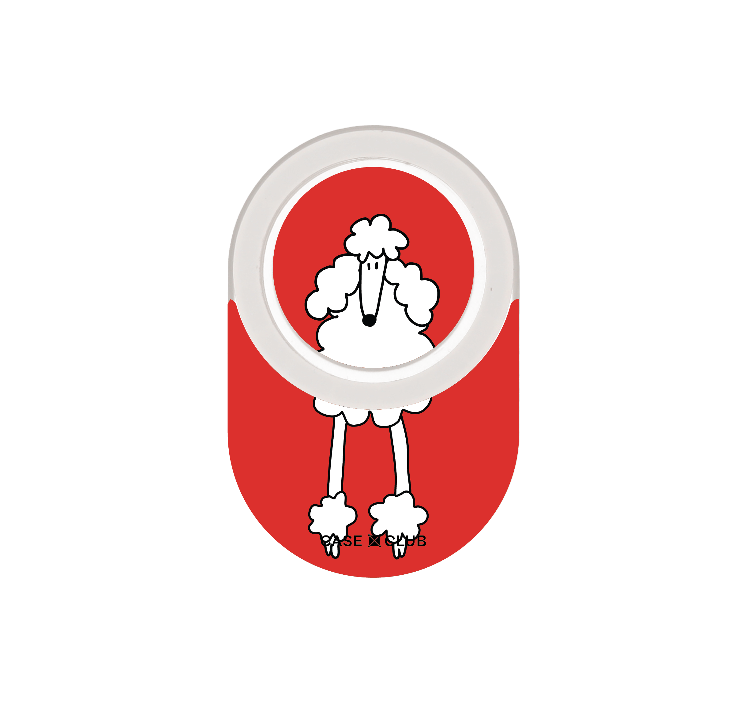 clear popgrip red circle poodle