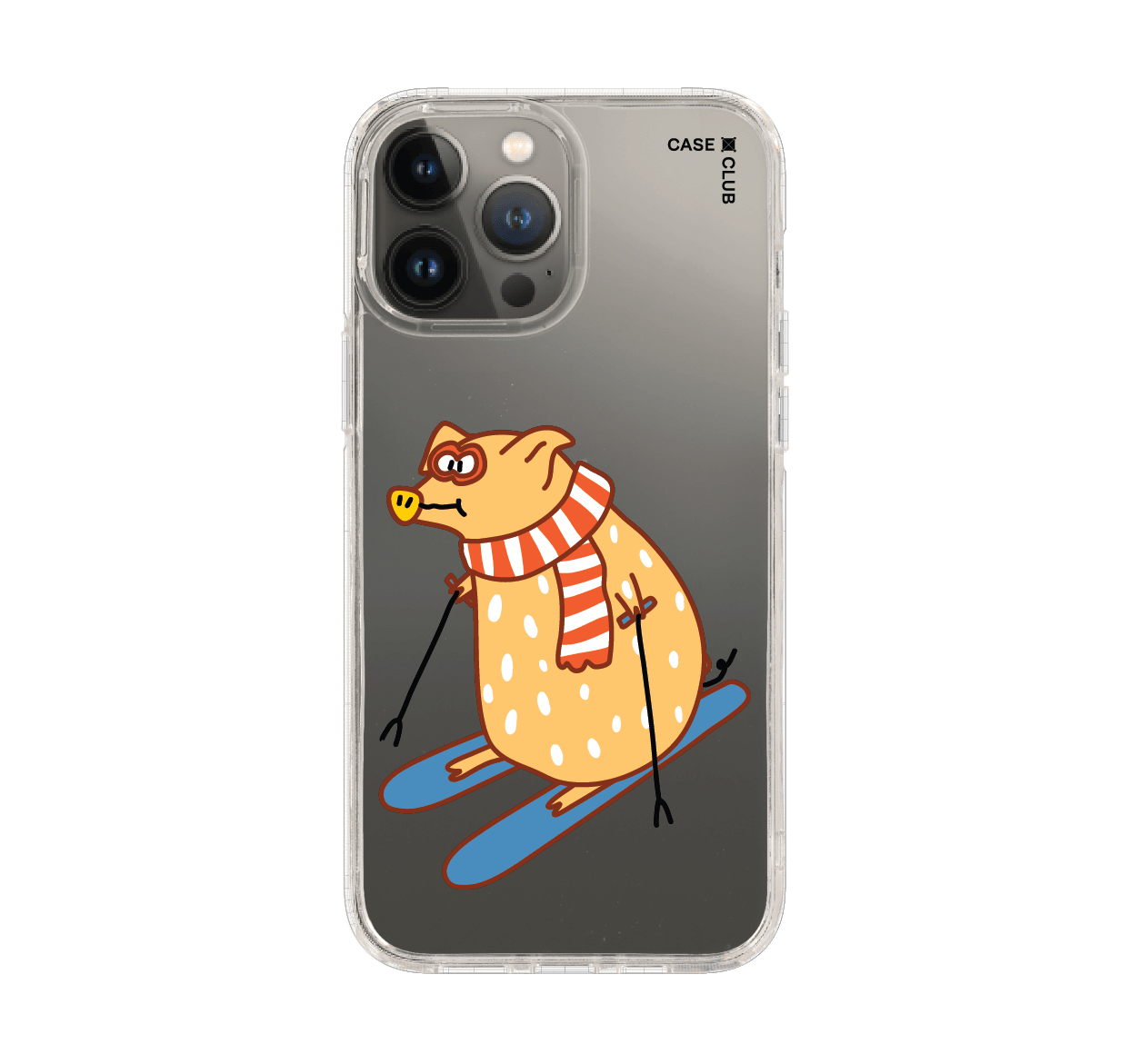 skiing pig