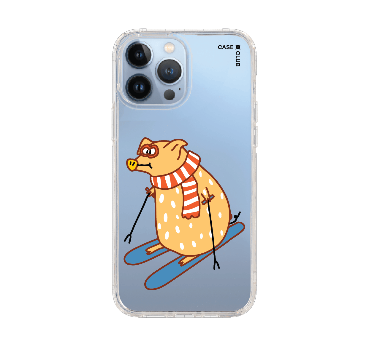 skiing pig