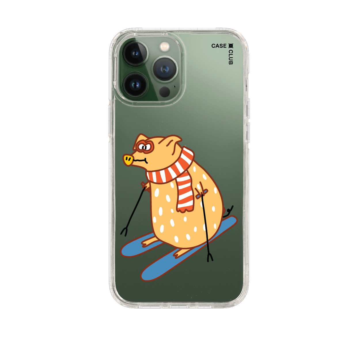 skiing pig