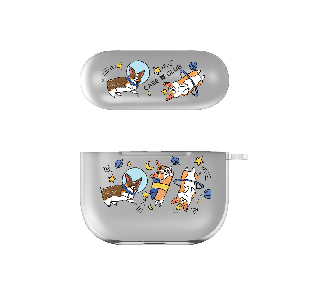 เคสใส AirPods 4 Corgi อวกาศ