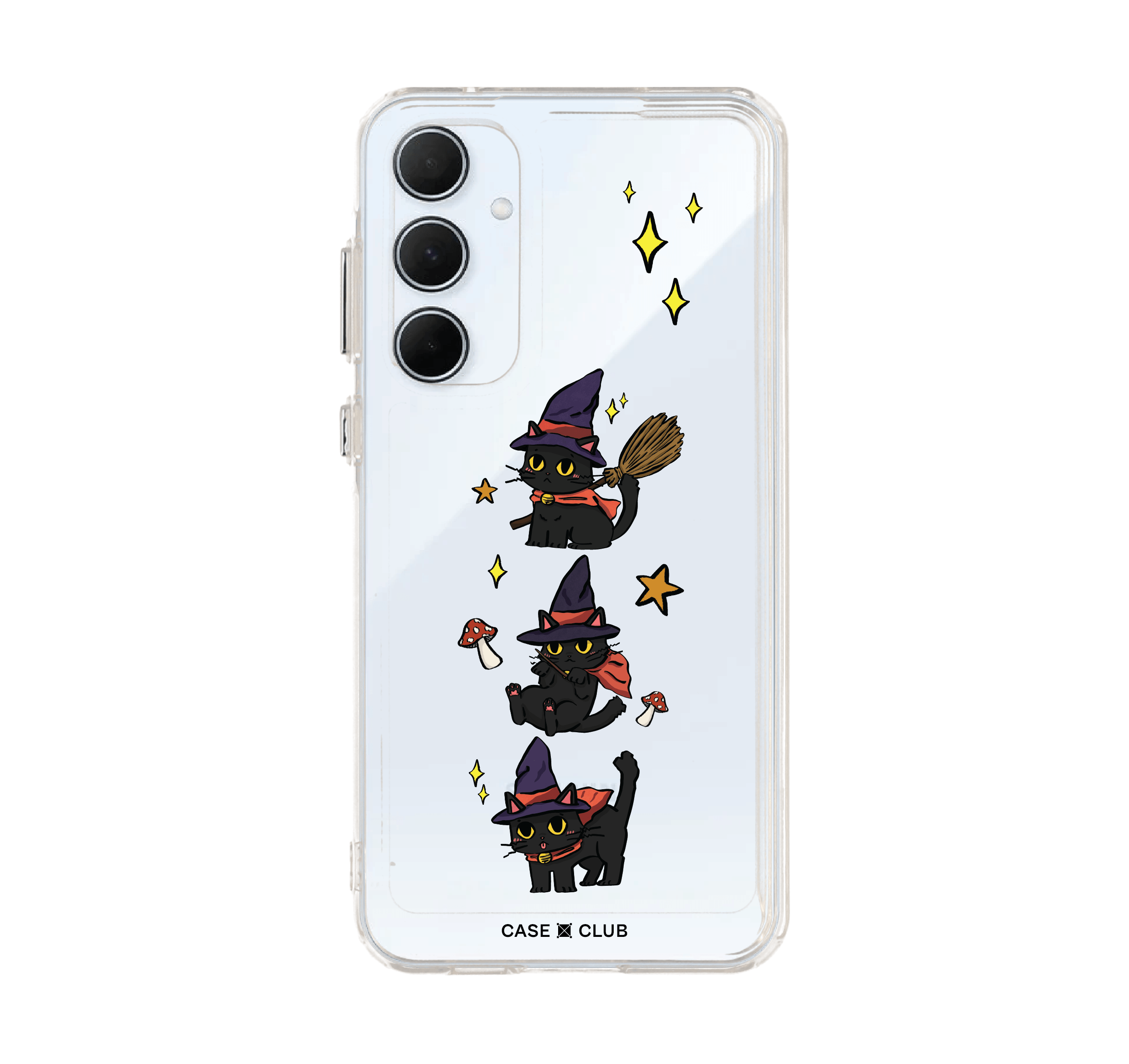 samsung galaxy a55 clear case witch cat