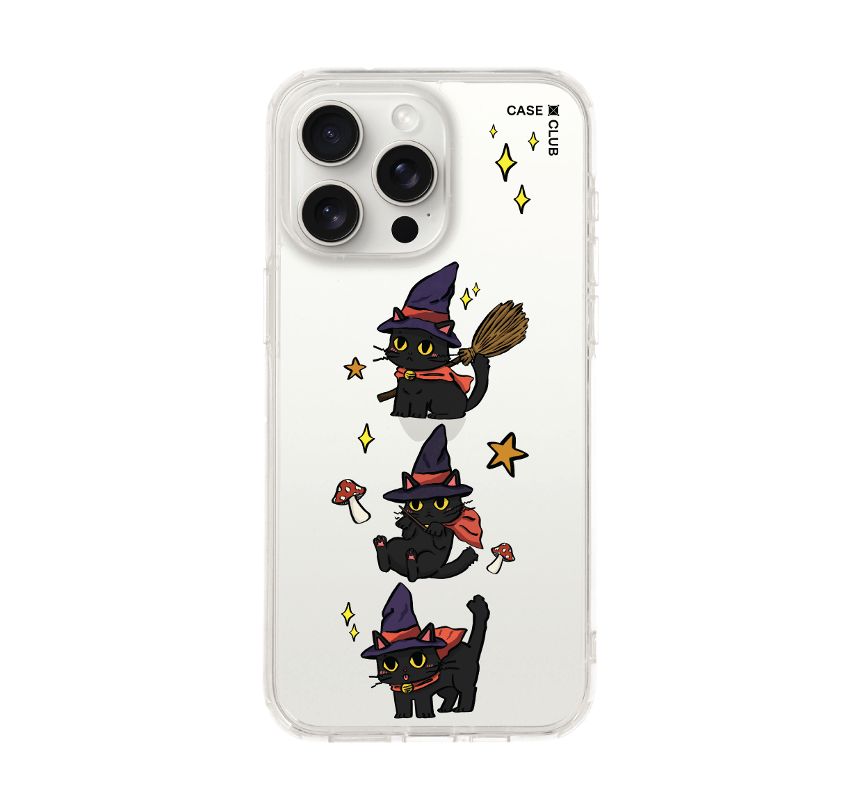 iphone 15 pro max clear case witch cat