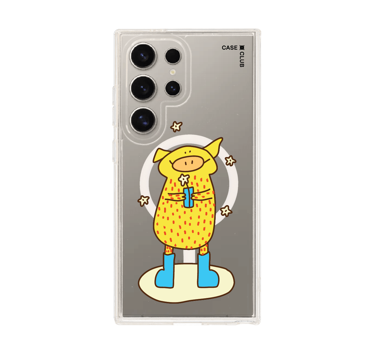 samsung galaxy s24 ultra clear magsafe yellow pig