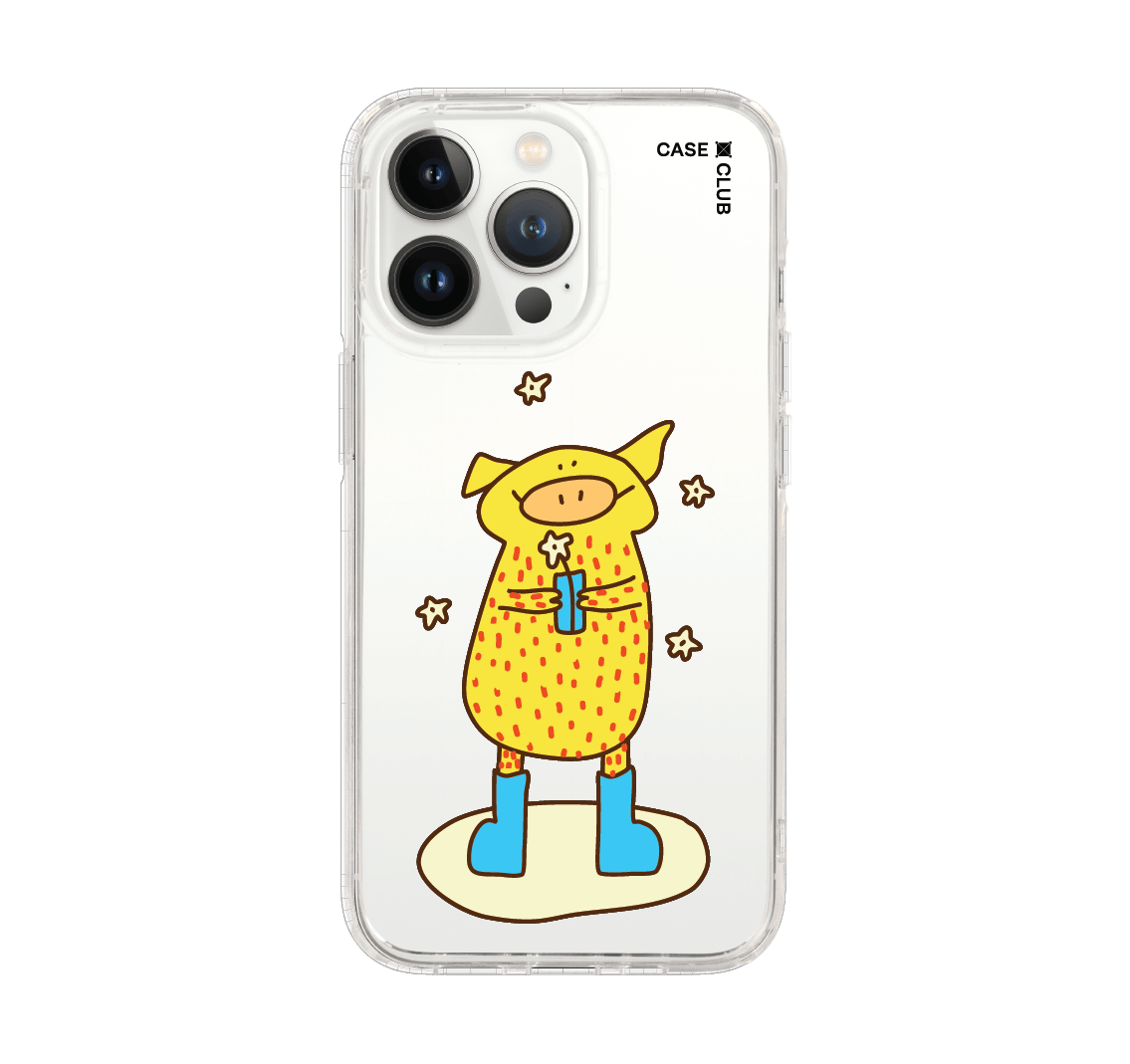 เคสใส iphone 13 pro หมูเหลือง