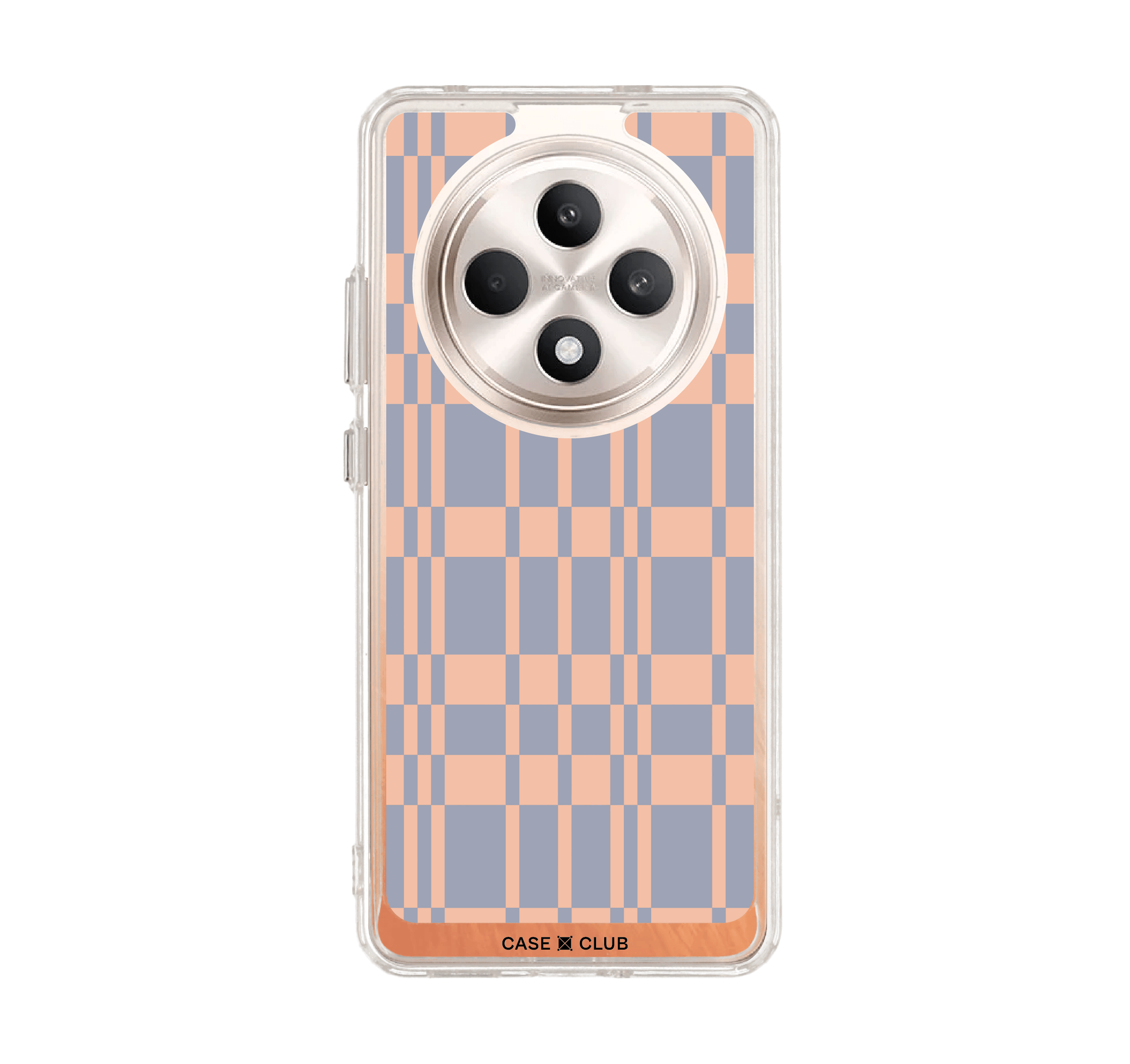 เคสใส oppo reno 12f กริดส้มน้ำเงิน