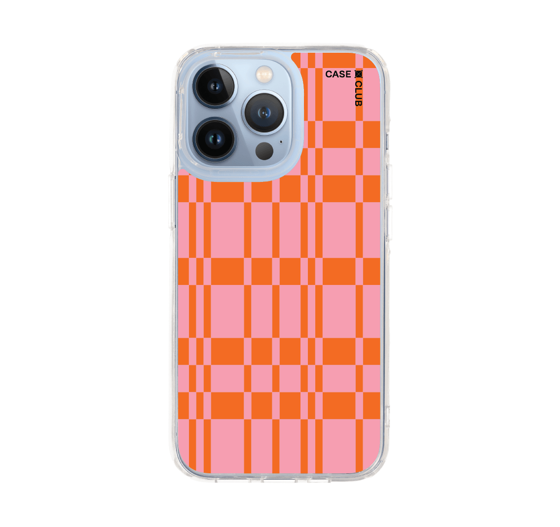 asymmetric pink & orange grid