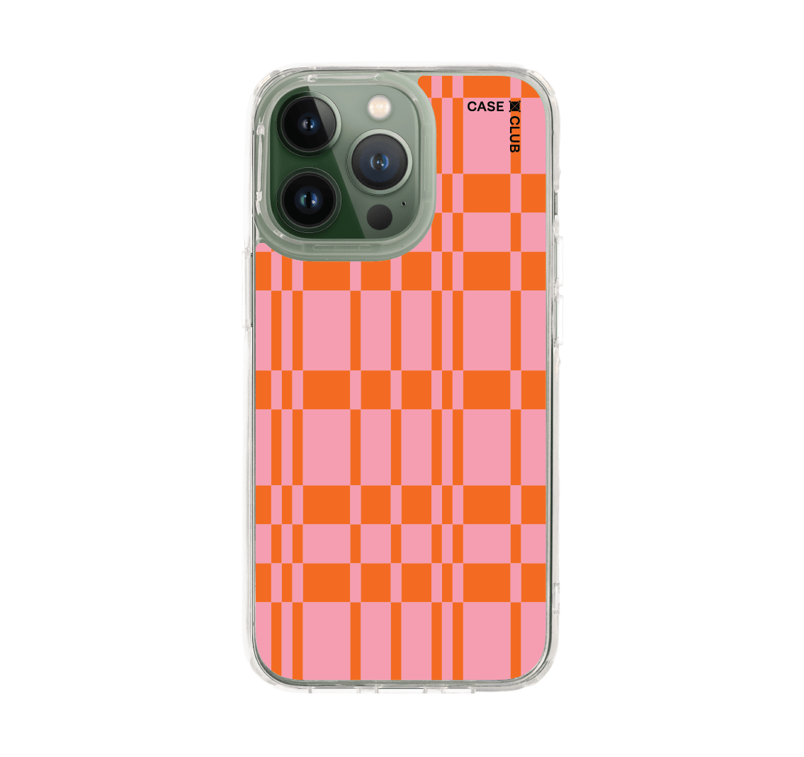 asymmetric pink & orange grid