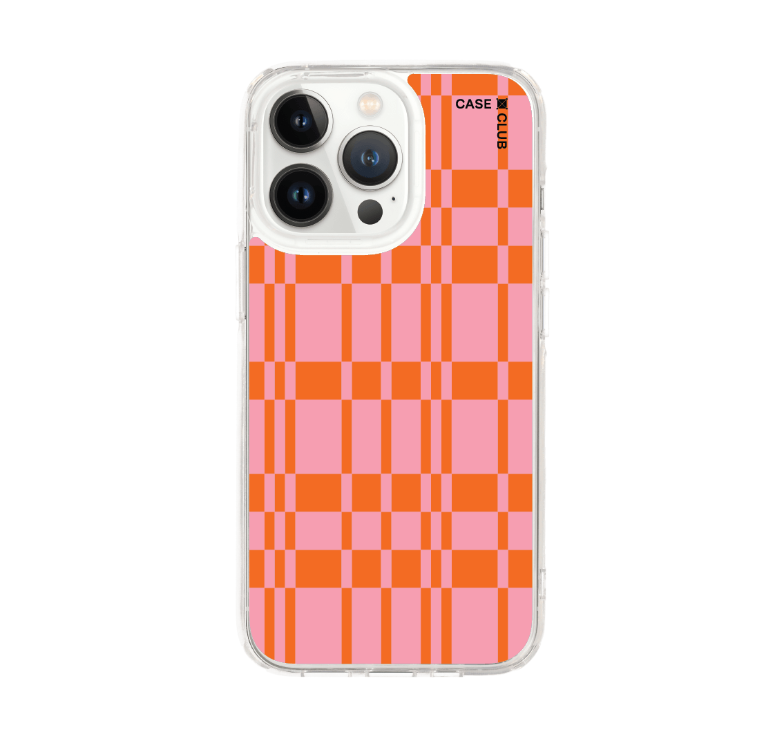 asymmetric pink & orange grid