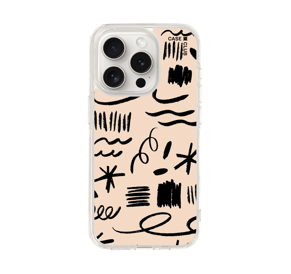 เคสใส iphone 15 pro แปรงขาวดำ