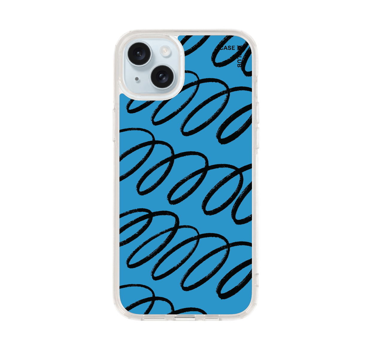 เคสใส iPhone 15 Plus ลายโค้งฟ้าดำ