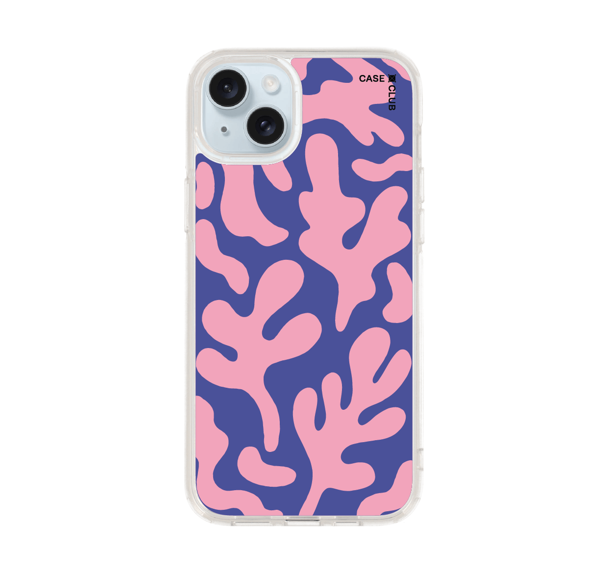 เคสใส iPhone 15 Plus ลายอิสระฟ้าชมพู