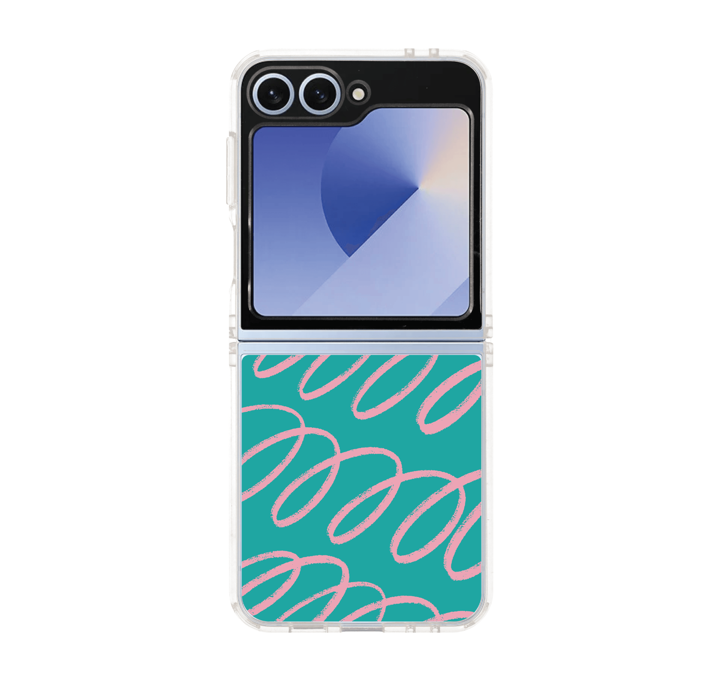 blue & pink curvy pattern