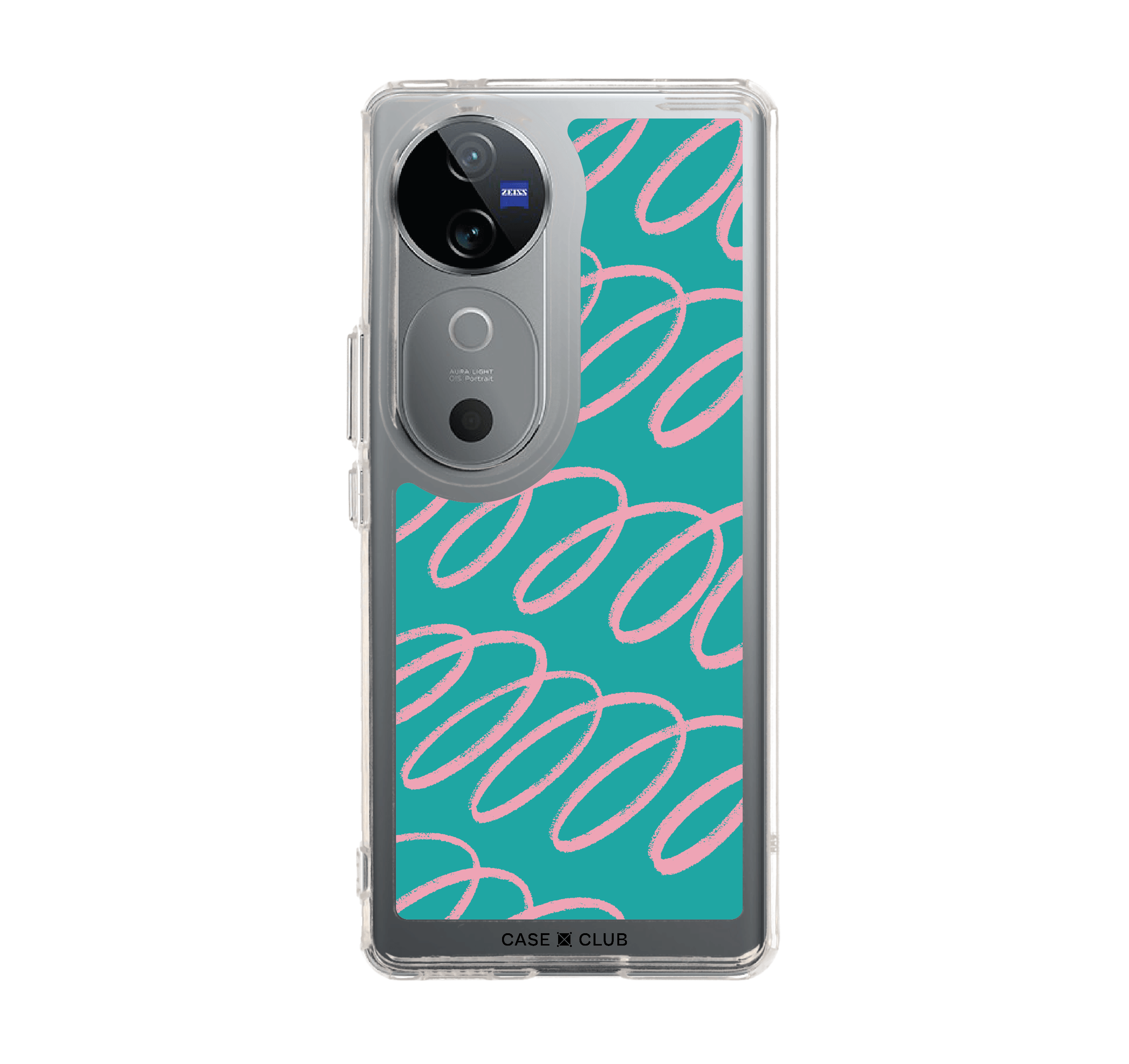 เคสใส vivo v40 5g ลายโค้งฟ้าชมพู