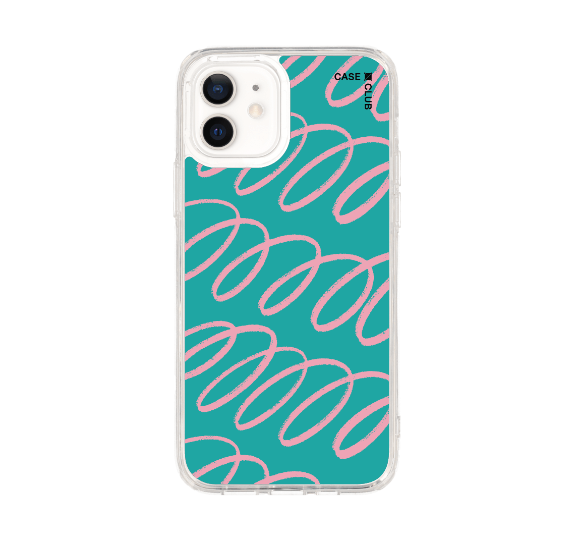 เคสใส iPhone 12/12 Pro ลายโค้งฟ้าชมพู