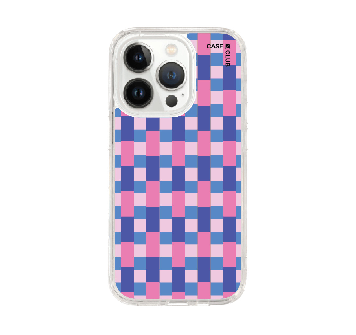 เคสใส iphone 14 pro กระเบื้องฟ้าชมพู