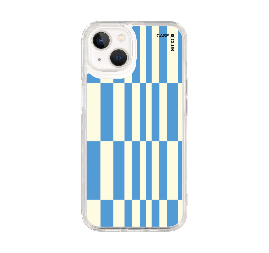 เคสใส iPhone 13 ผ้าอสมมาตรสีน้ำเงิน
