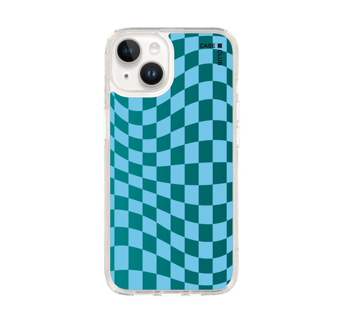 เคสใส iPhone 14 กริดฟ้าไล่สี
