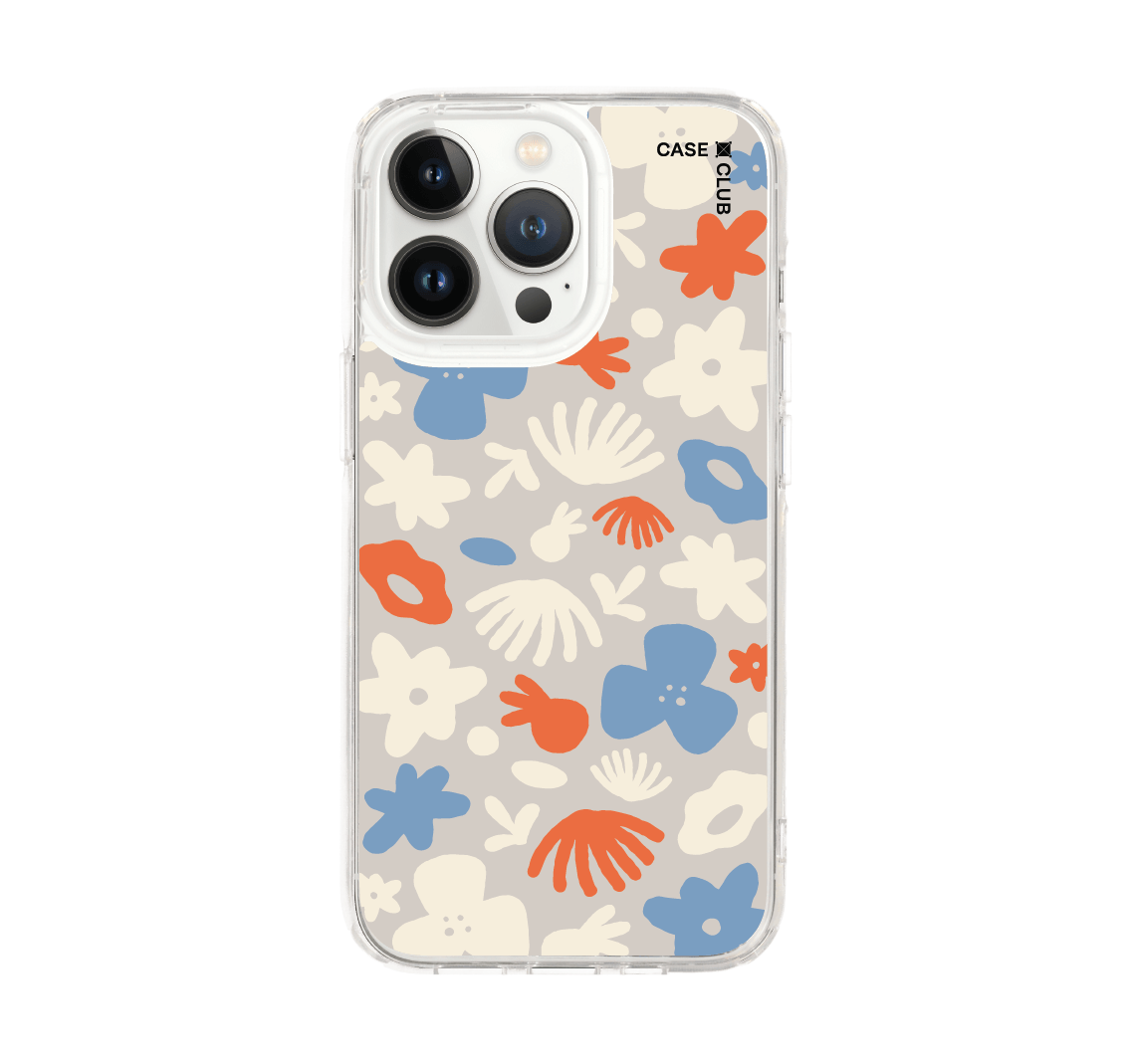 เคสใส iphone 13 pro ลายดอกไม้สีน้ำเงินเข้ม