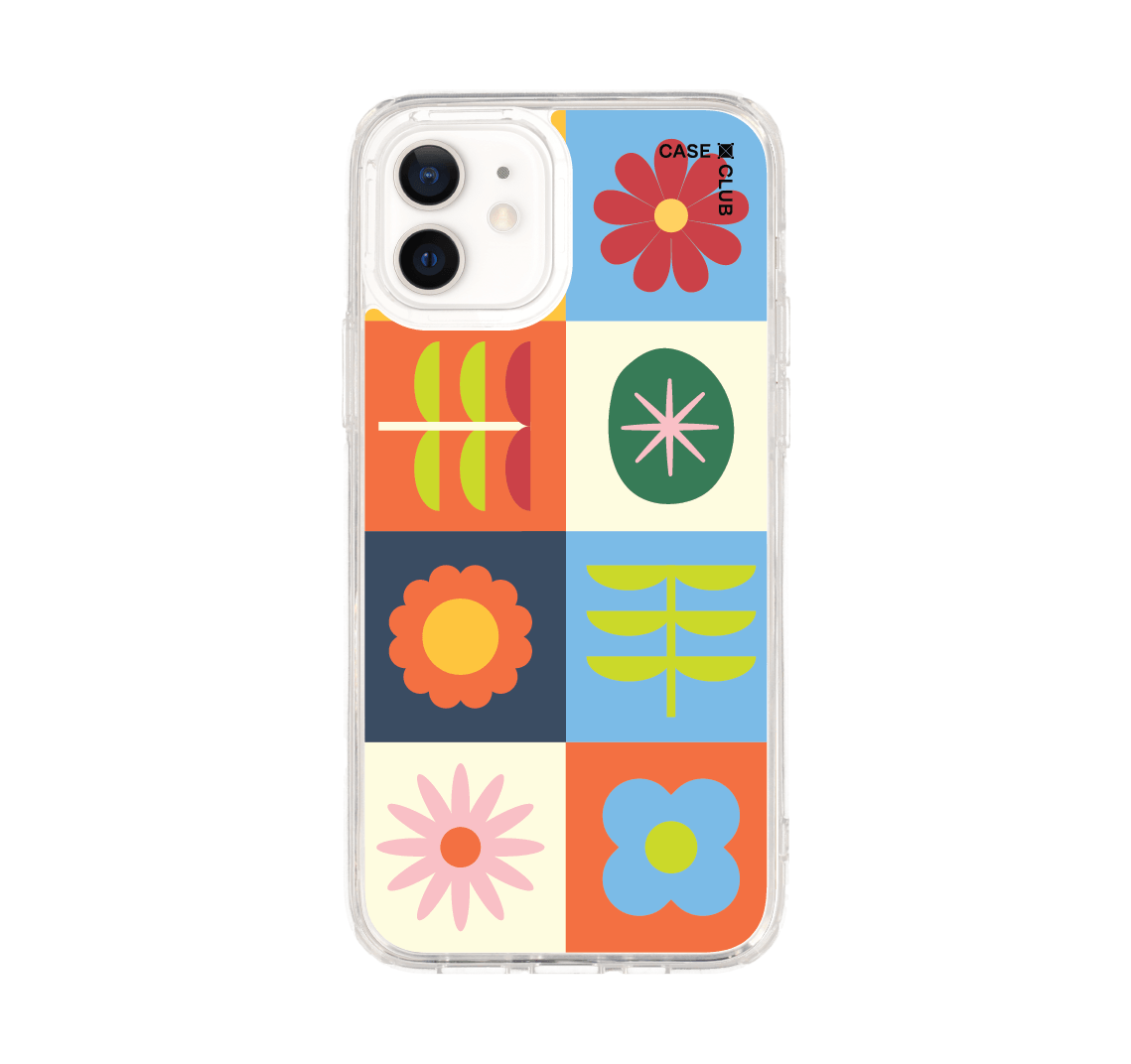 เคสใส iPhone 12/12 Pro ตารางดอกไม้